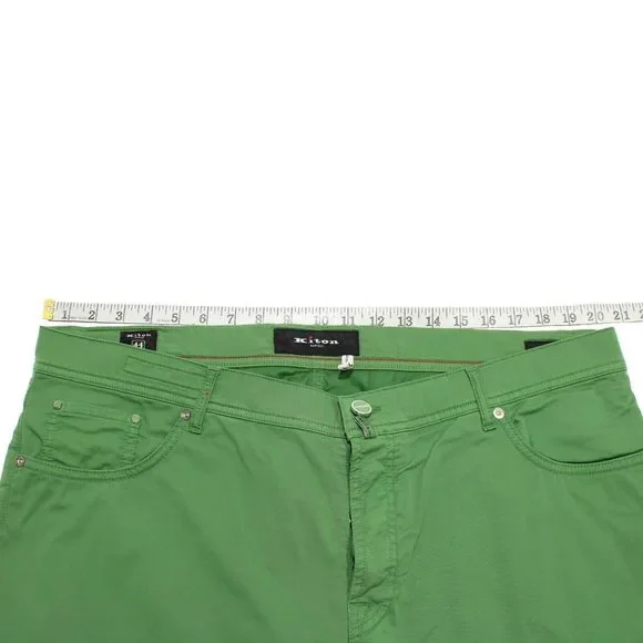 Kiton NWD Chinos/Casual Pants Size 44 US in Solid Green Cotton Blend - Picture 4 of 15